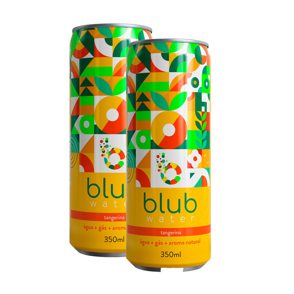 Kit 2 Água Blub Sabor Tangerina Gaseificada Lata 350ml em Oferta na Shopee