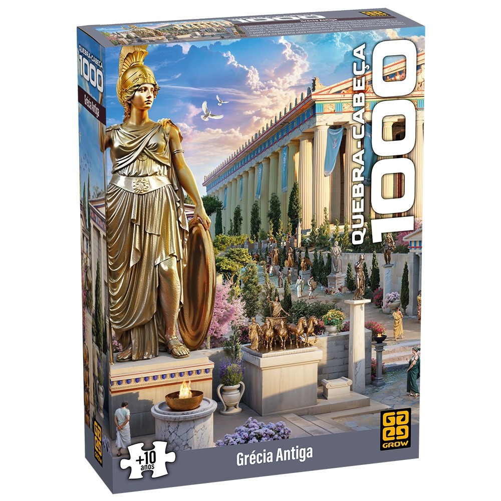 QUEBRA CABEÇA GRÉCIA ANTIGA 1000 PEÇAS GROW PUZZLE PONTO TURÍSTICO HISTÓRIA TEMPLOS PARTENON ATENAS em Oferta na Shopee