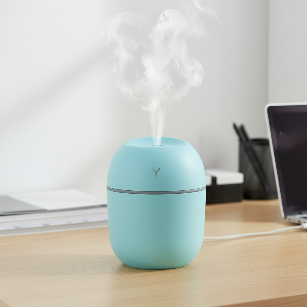 Difusor Umidificador Portátil 250ml – USB, Silencioso e Ideal para Quarto e Escritório
