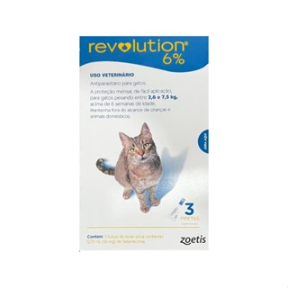Antipulgas Revolution Gatos 2,6kg A 7,5kg - 3 Pipetas em Oferta na Shopee