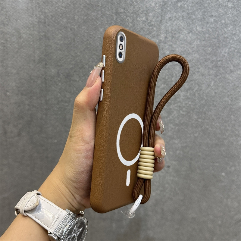 Capa 2 em 1 para iphone xs iphone xr iphone xs max Silicone magnético sem fio Novo estilo padrão de couro capa de telefo em Oferta na Shopee