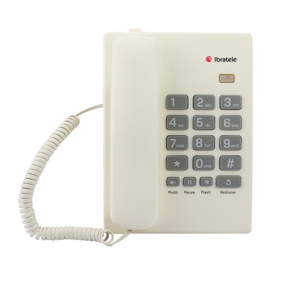 Telefone De Mesa Fixo Branco Para Escritório Ibratele