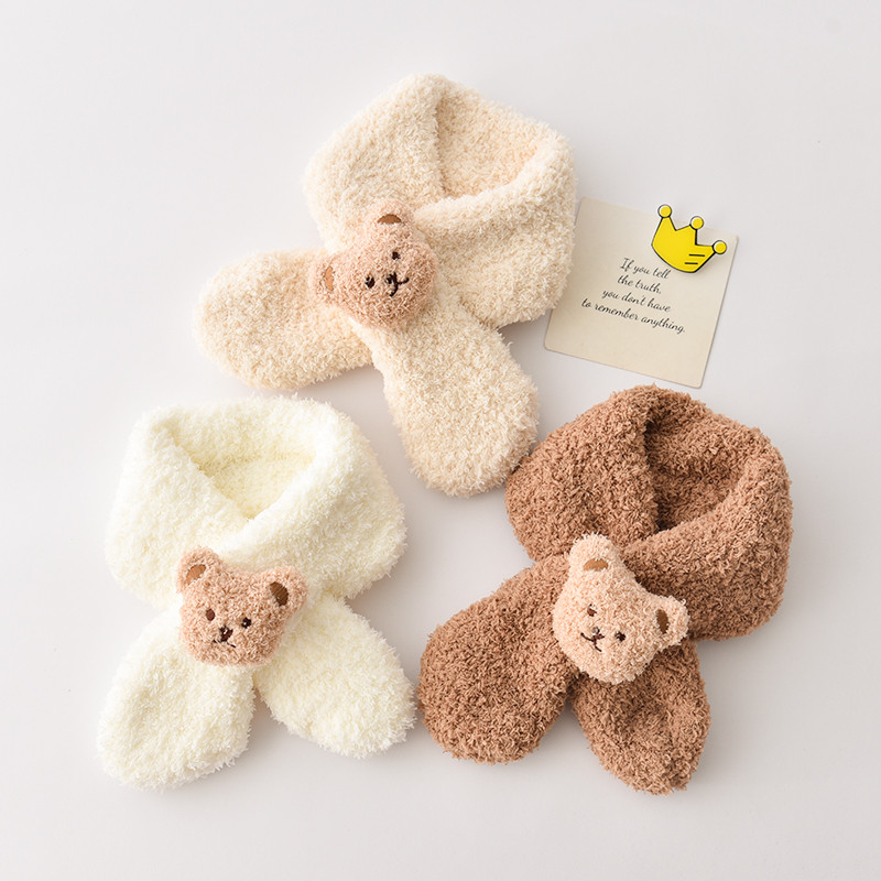 Crianças cachecol inverno bebê engrossado cachecol quente bebê meninos meninas versão coreana bonito forro de lã gola de