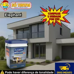 Borracha Líquida Eucaflex Eucatex Cinza Elephant 16L Impermeabilizante Telhado Laje Parede