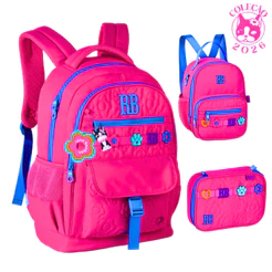 Kit Mochila de Costas Com Estojo e Lancheira Rebecca Bonbon Flower-Clio Style