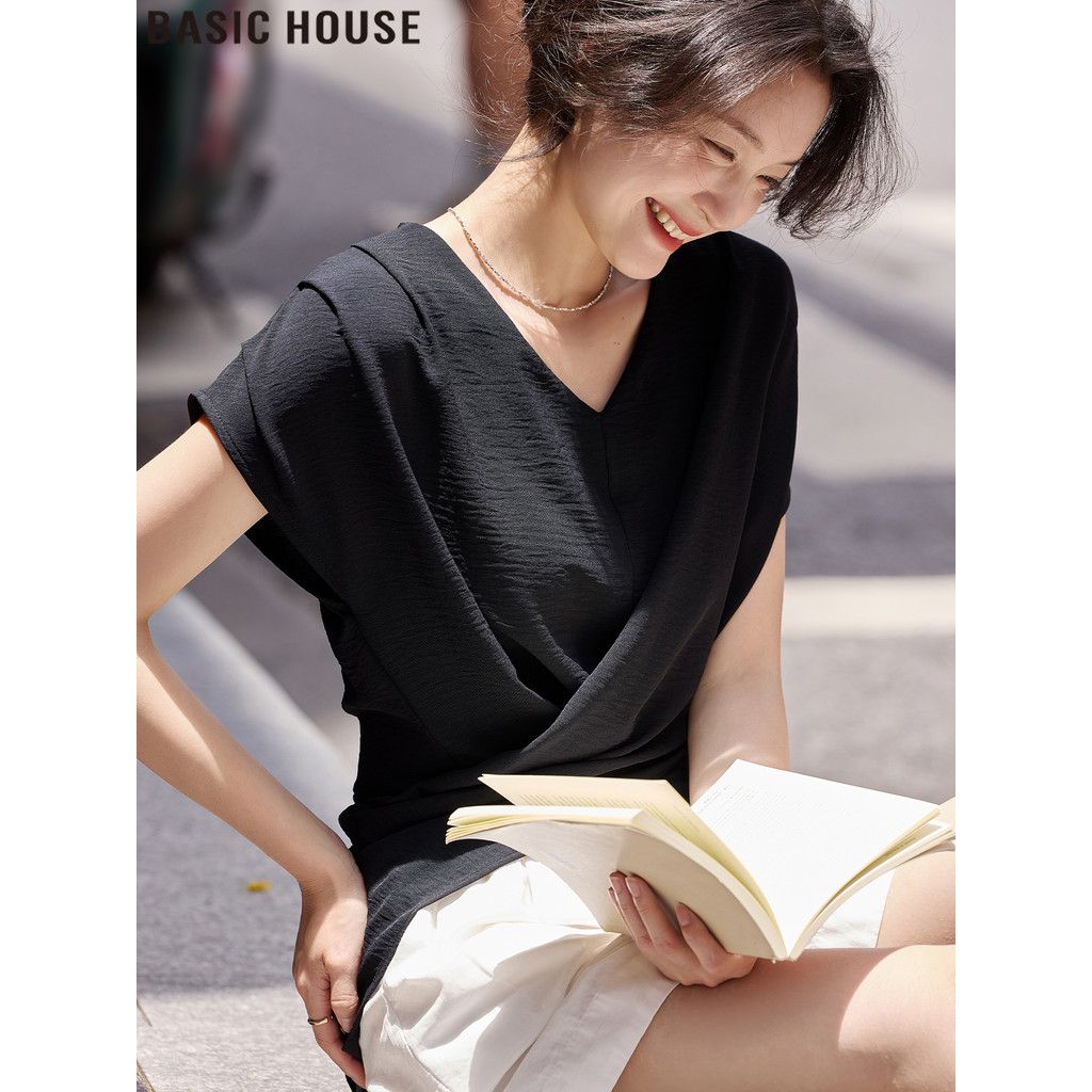 Casa básica/casa básica francesa com decote em V sem mangas camisa de cintura estreita temperamento linda camisa pequena