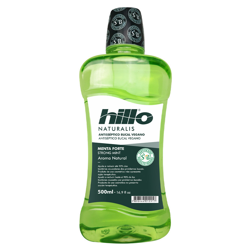 Enxaguante Bucal Antisséptico Vegano Hillo 500ml Sem Álcool Hálito Fresco