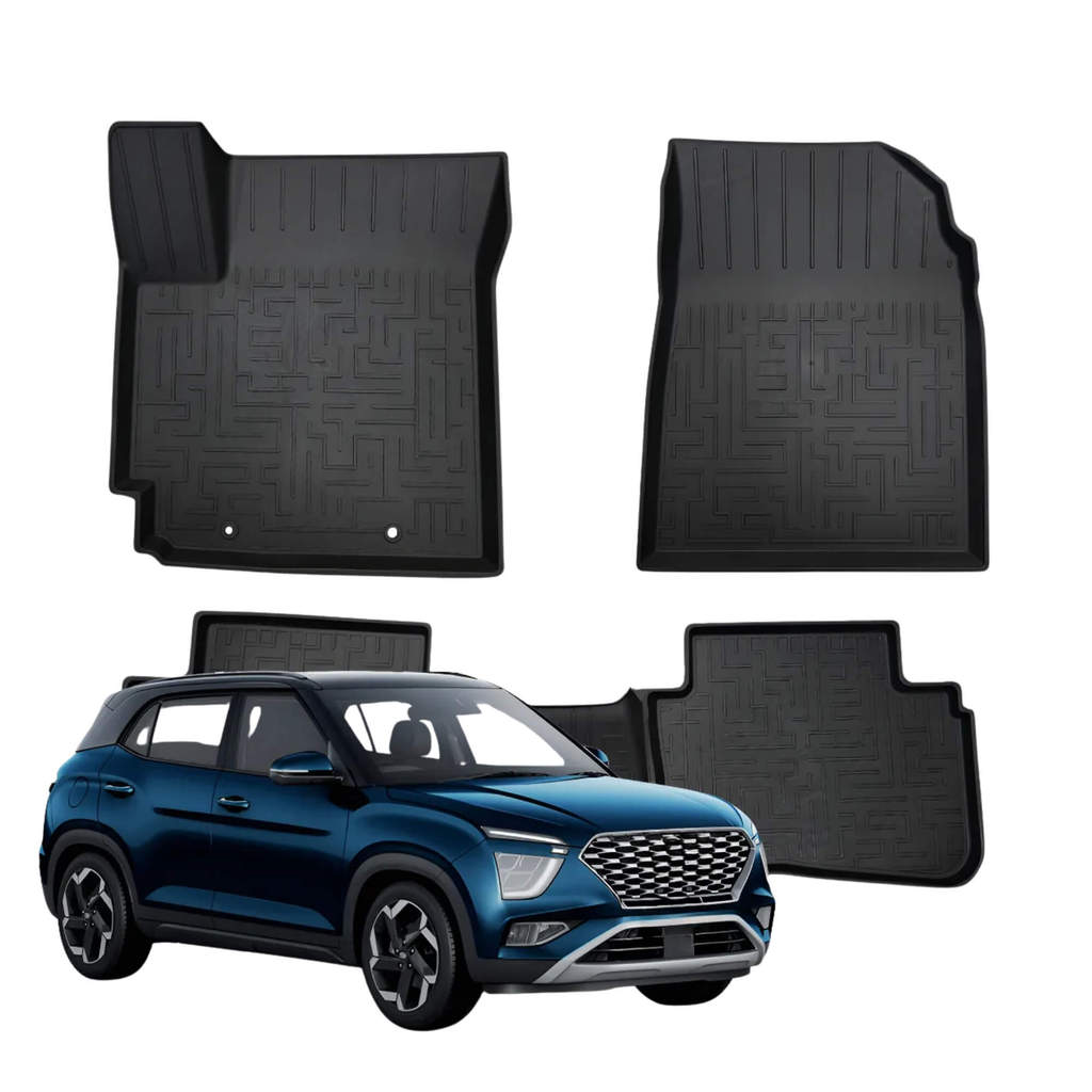 Tapete tipo Bandeja 4P Preto Modelo Creta A partir de 2021 5 Peças Grid - TB09001 em Oferta na Shopee