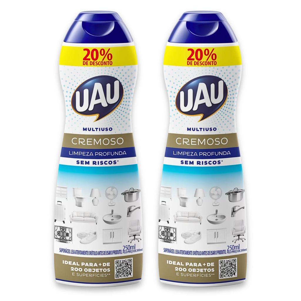 Kit 2un Saponáceo Cremoso Uau Tradicional 250ml Promo em Oferta na Shopee