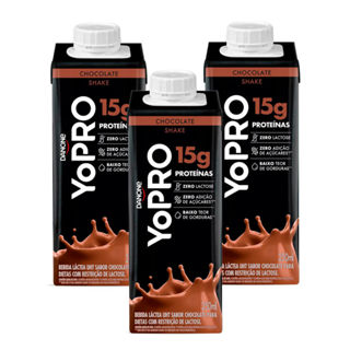 Kit 3 YoPRO Bebida Láctea UHT Chocolate 15g de proteínas 250ml em Oferta na Shopee
