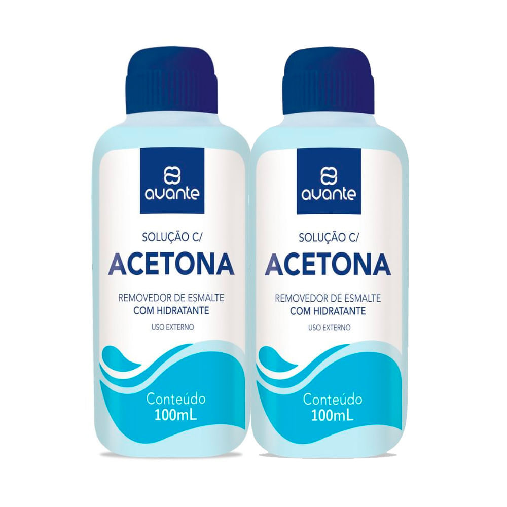 Kit 2 Acetona Avante Removedor de Esmalte com Hidratante 100ml em Oferta na Shopee
