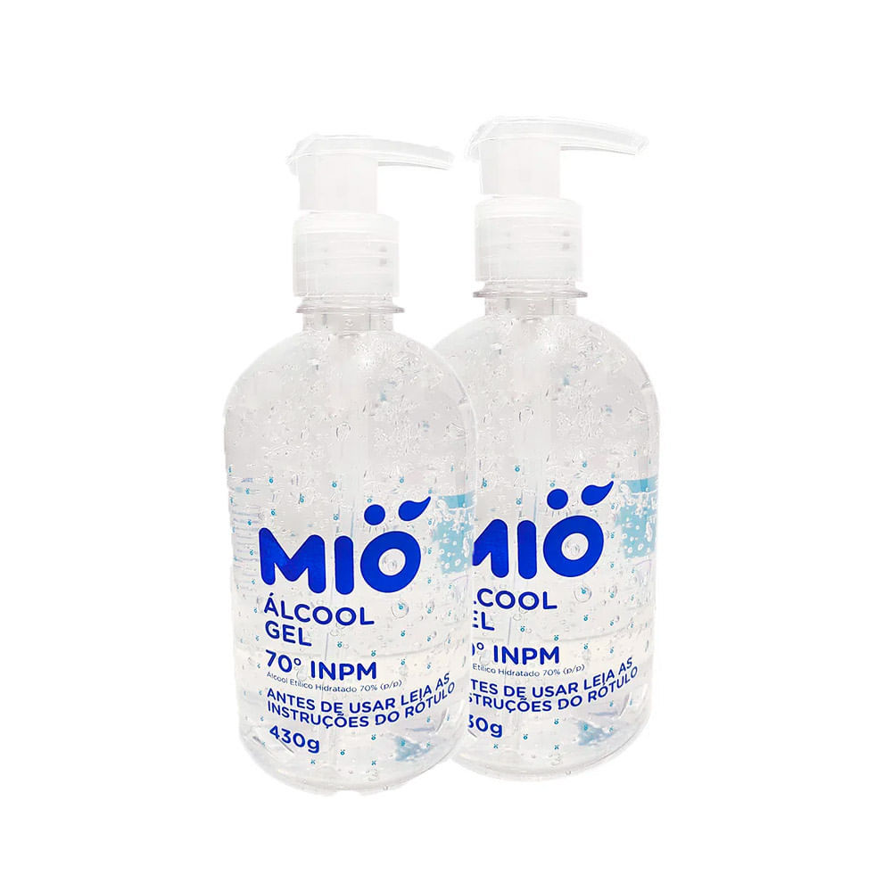 Kit 2 Álcool Gel 70% Mió Antisséptico 430g em Oferta na Shopee