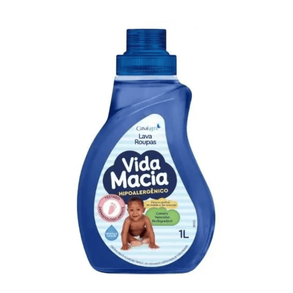 LAVA ROUPAS LIQUIDO GLICERINA E LAVANDA 1L VIDA MACIA em Oferta na Shopee