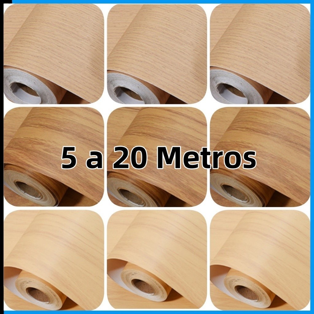 Papel Adesivo Madeira 5 Metros x 45cm Realista 3D para Decoração de Ambiente, Envelopamento de Móveis em Oferta na Shopee