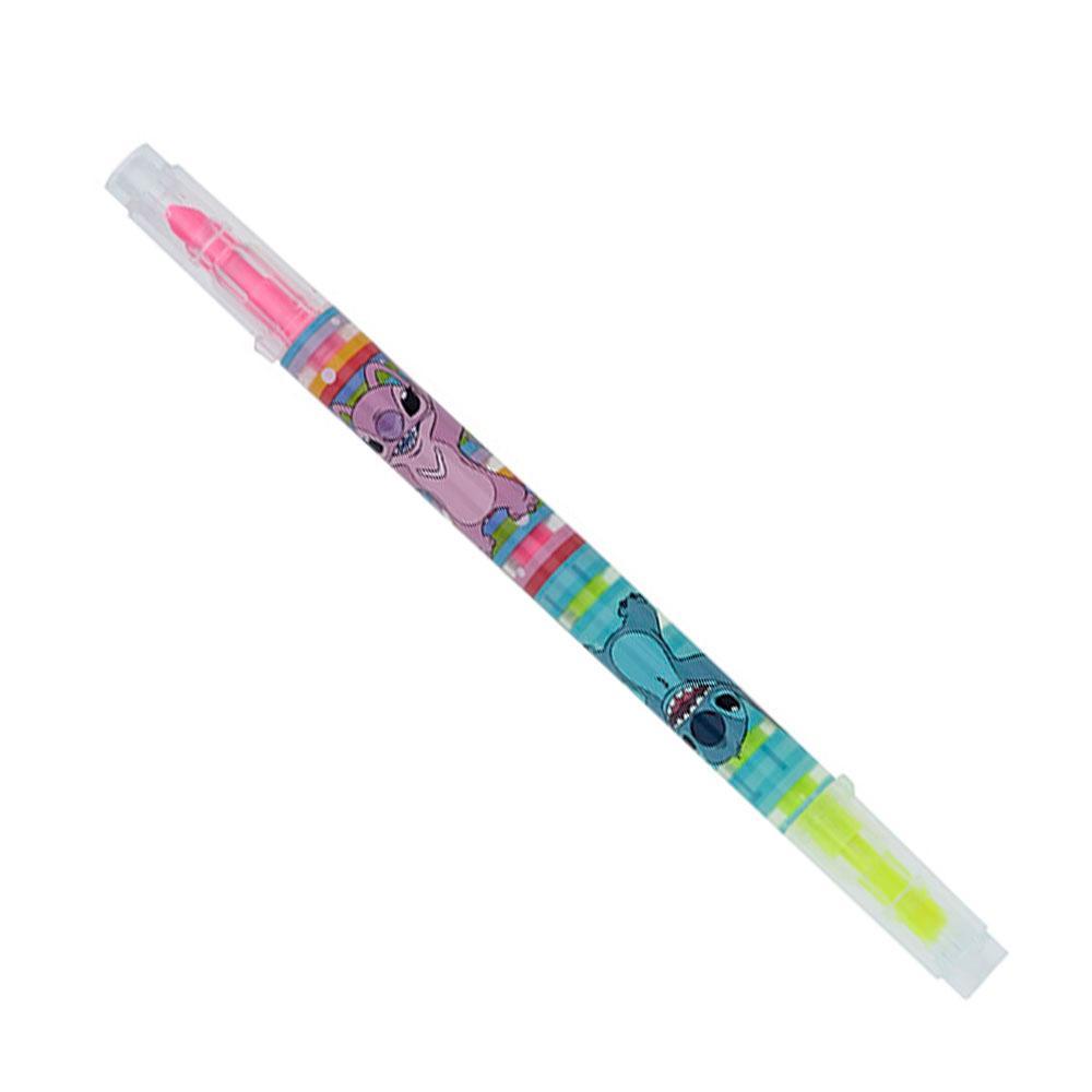 Caneta Marca-Texto Dupla Bicolor Stitch Angel Molin em Oferta na Shopee