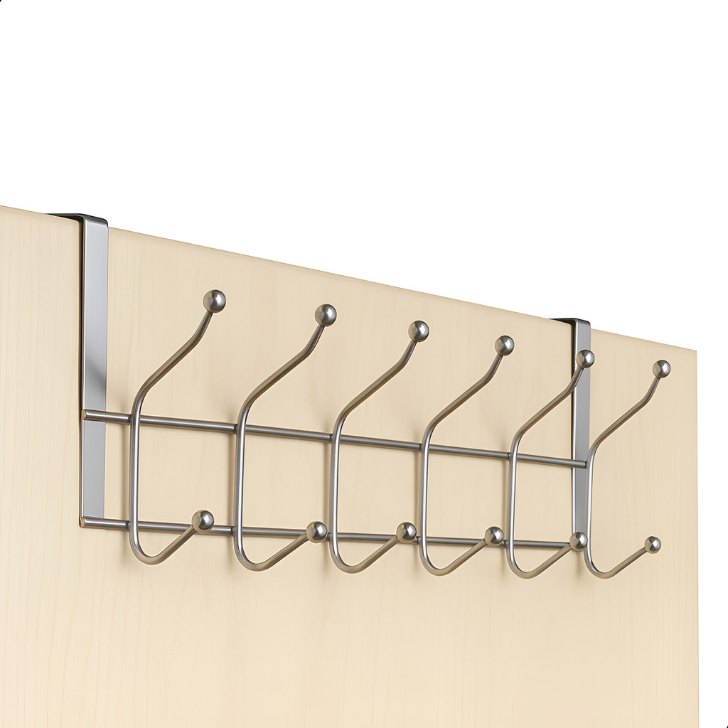 Suporte 12 Ganchos Encaixe Porta Pendura Roupas Toalhas Sem furo em Oferta na Shopee