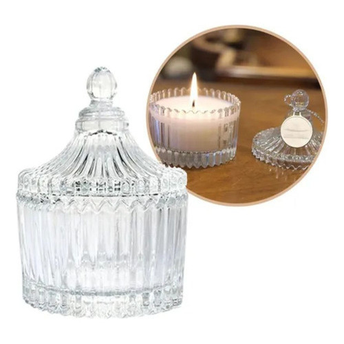 5 Mini Castiçal Potiche Vidro 9cm Decoração Elegante Lembrançinha