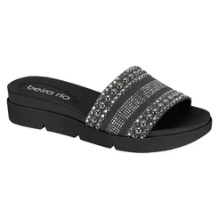 Sandalia Feminina Papete Brilho Casual Conforto Beira Rio