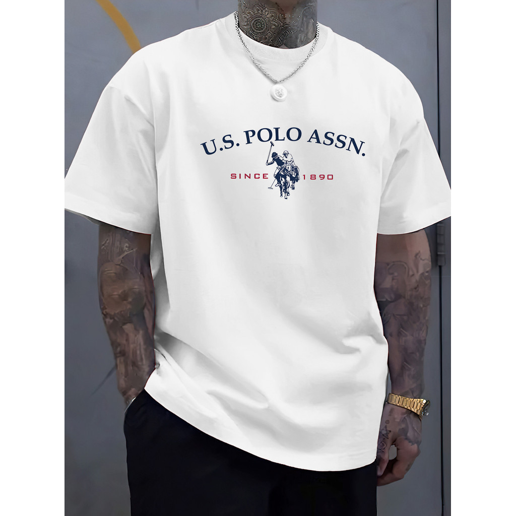 camiseta u.s polo assn masculina premium hipico 100% algodão blusão t-shirt estilosa unissex