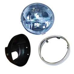 Trio Aro Cromado Carcaça Preta Bloco Acrilico Farol cb 600 Hornet 2005 2006 2007