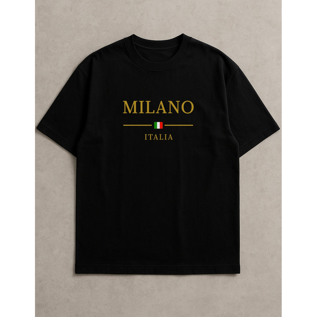 Camiseta Masculina Oversized 100% Algodão Camisa Over Street Estampada Milano Italia