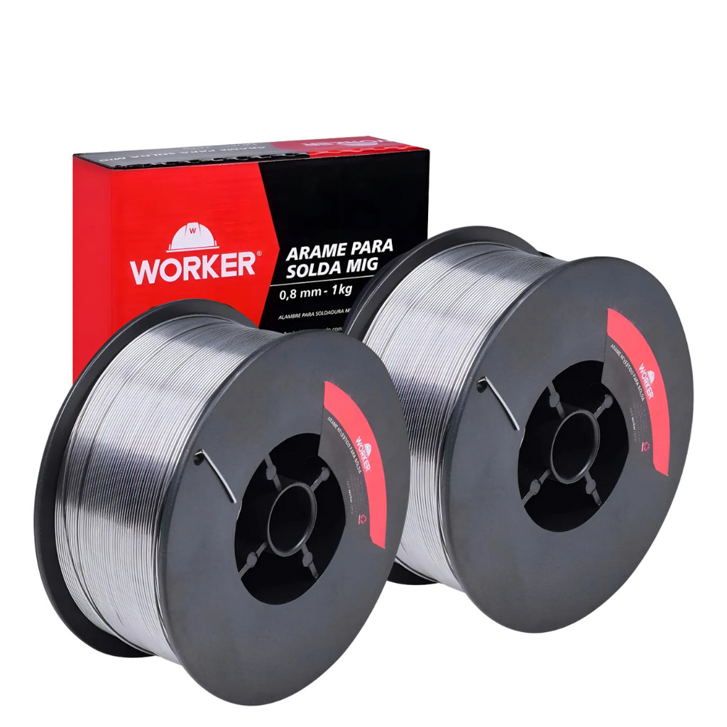 Par de Arame para Solda Mig 0,8 1Kg Uso Sem Gás Worker em Oferta na Shopee