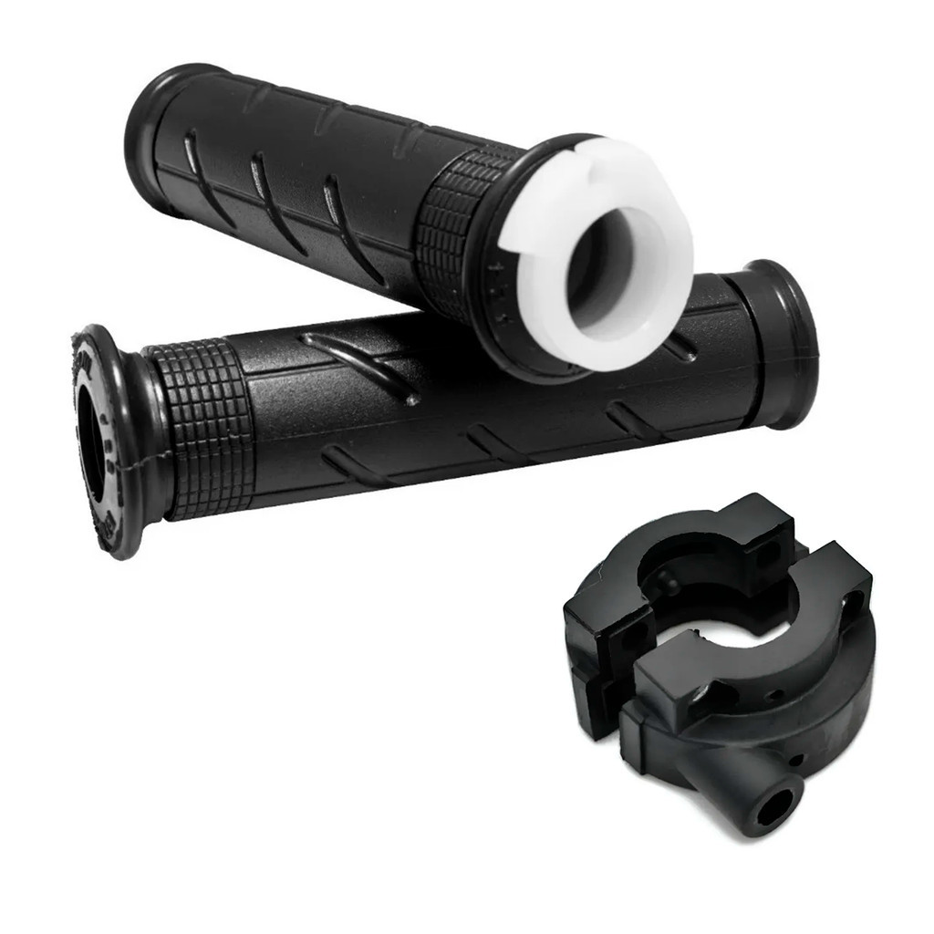 Kit Manopla Com Roldana + Carcaça Acelerador Moto Cg125 Cg150 Biz Preto