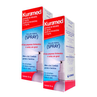 Kit 2 Antisséptico Kuramed Spray 50ml em Oferta na Shopee