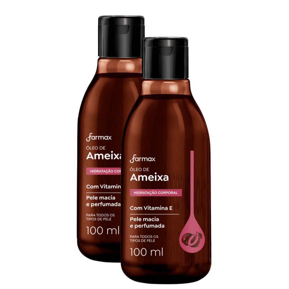 Kit 2 Óleo de Ameixa Farmax Hidratante Corporal Para Todos os Tipos de Pele 100ml