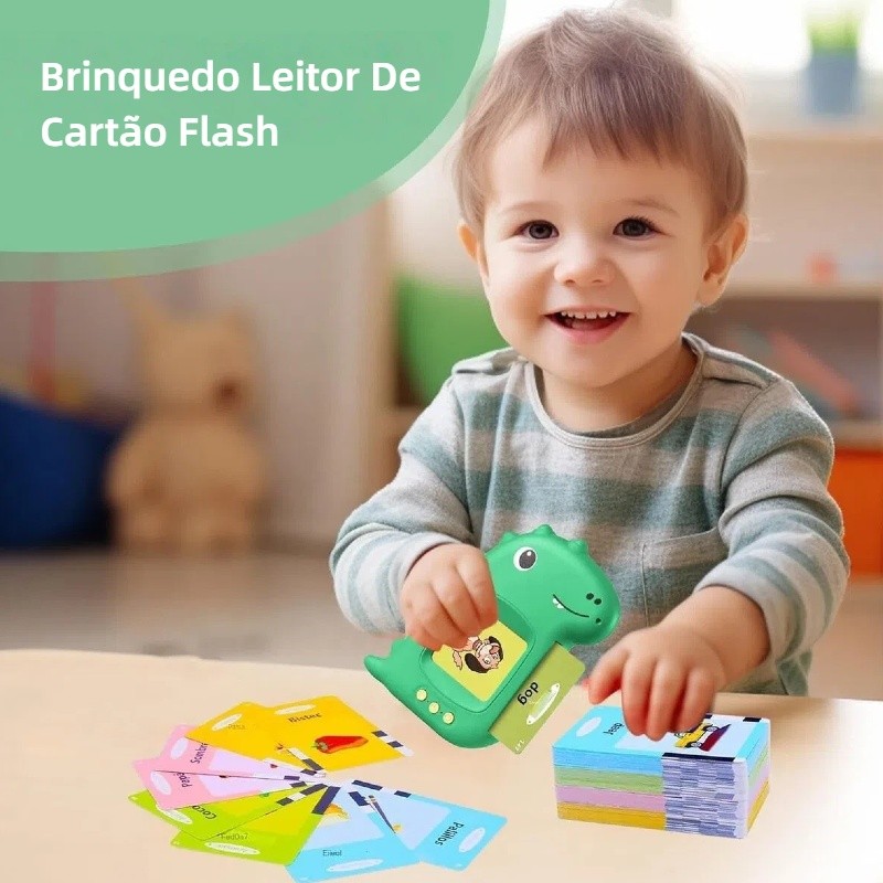 Brinquedo Pronúncia Portátil Máquina De Cartões De Aprendizagem Oral Kids Educational Toys（Português e Inglês）