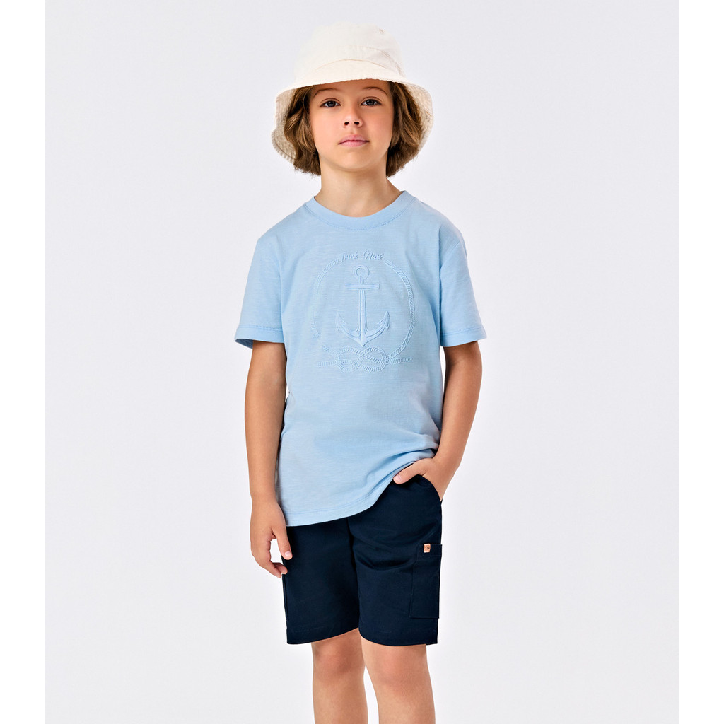 Conjunto Infantil Menino de Camiseta Navy Com Bermuda Trick Nick - roupa pro natal roupa de menino pra passear