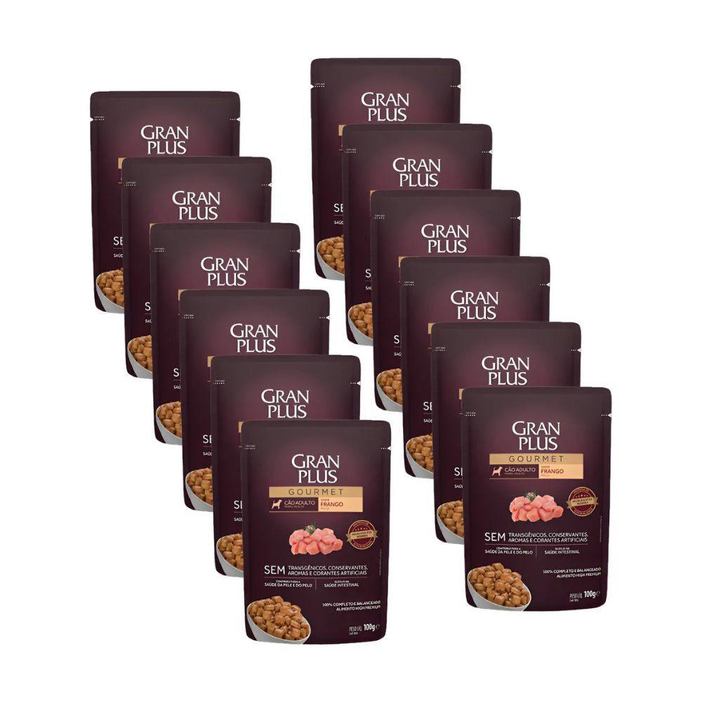 Kit 12 Sachê Granplus Gourmet Para Cães Adultos Frango 100g em Oferta na Shopee
