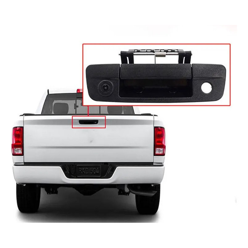 Câmera Ré Hd C/ Maçaneta Dodge Ram 1500 2500 2009 A 2017