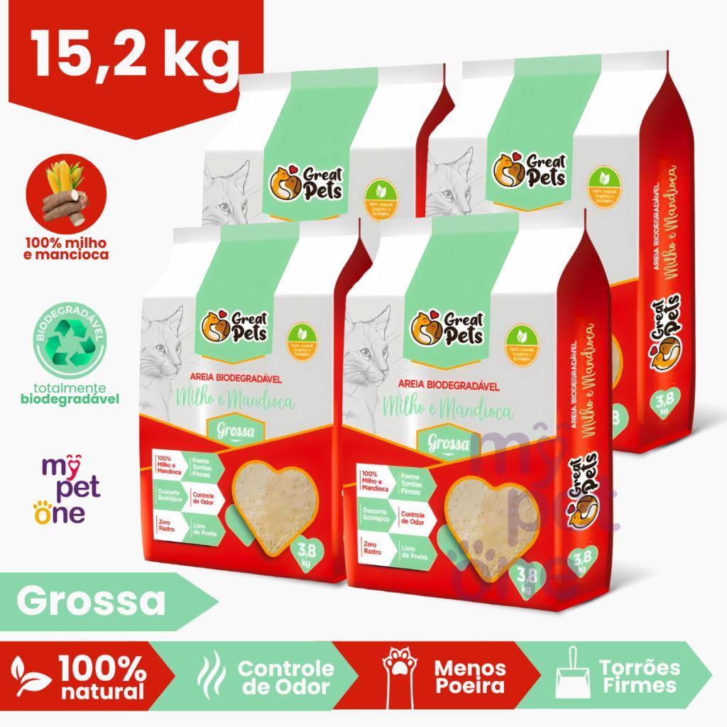 Areia Biodegradável Grossa 3,8Kg para Gatos - Great Pets em Oferta na Shopee