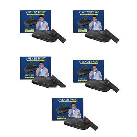 Kit com 5 Receptores Vivensis VX10 HD para Parabólica Satélite