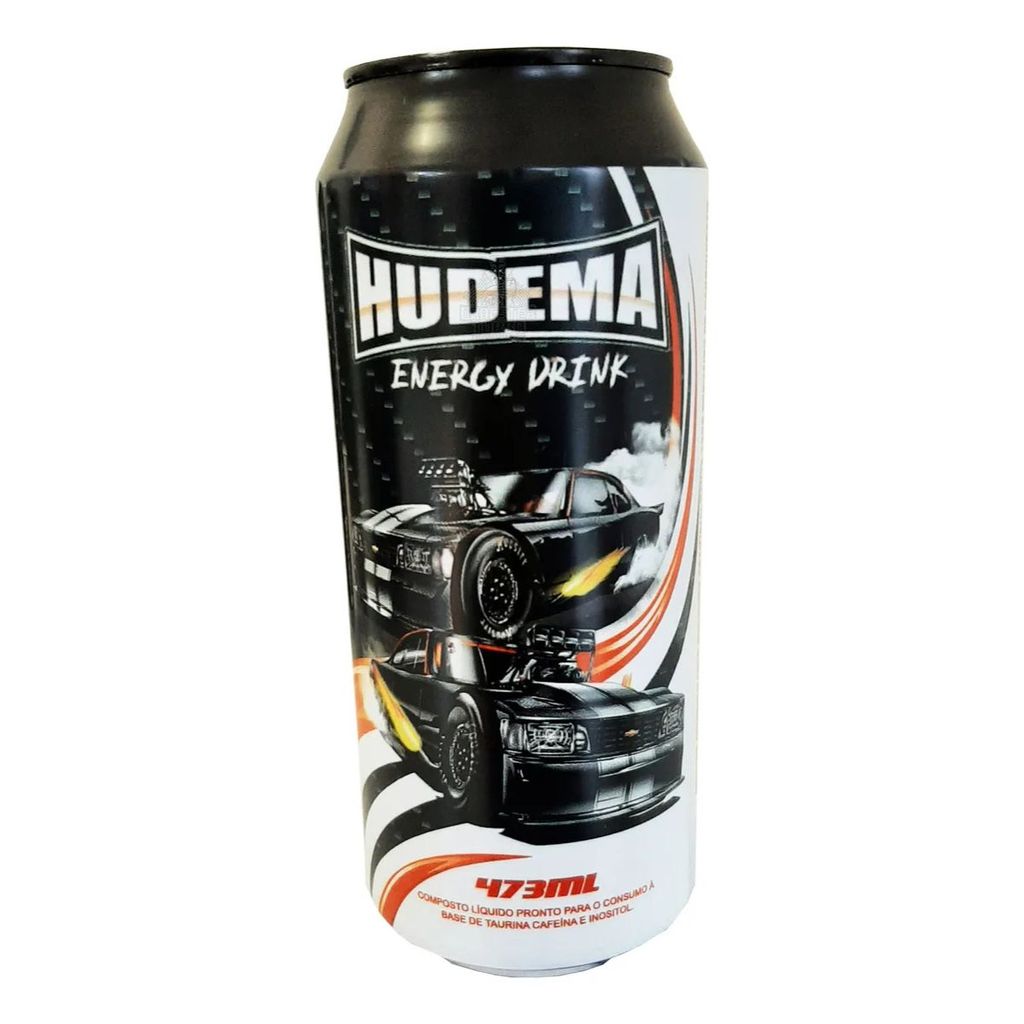 Energético Hudema Energy Drink 473 ml Edição Limitada Lata Black White 2 Opalas