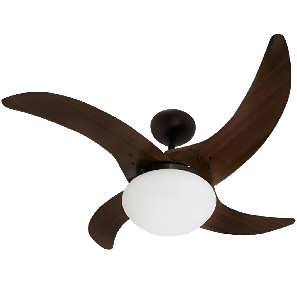 Ventilador de Teto Tufão Mareiro Tron Marrom Café 4 Pás Mdf Silencioso