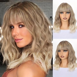 Peruca Orgânica Ondulada Com Franja Fibra Premium Lindíssima Top Hair MILA-T27/613 em Oferta na Shopee