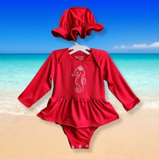 Biquini Maiô Com Chapéu Bebê Proteção UV 50+ Praia Piscina em Oferta na Shopee