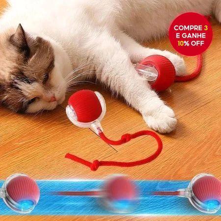 Bola elétrica com fio para gatos e cães, brinquedo interativo para pets