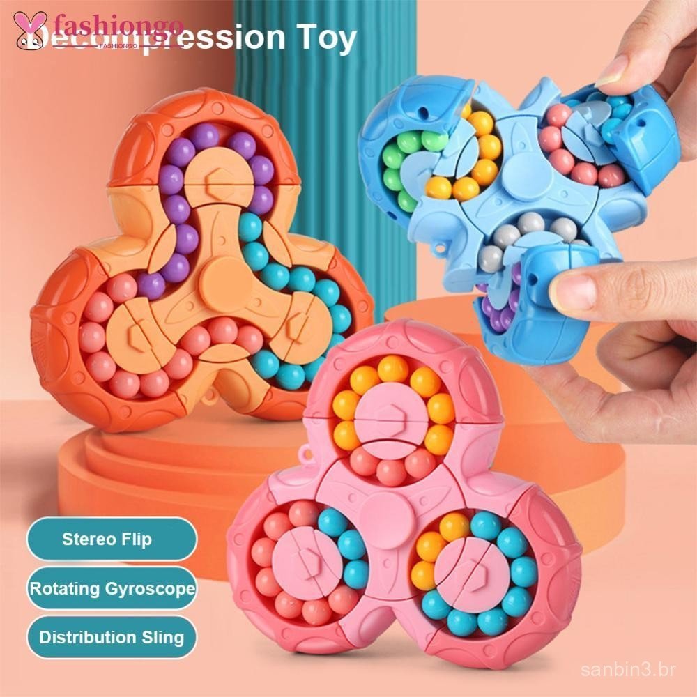 FASHIONGO Fidget Spinner Cubo De 6 Lados 2 Em 1 Quebra-Cabeça Brinquedo De Descompressão Compacto Portátil Criativo Esté