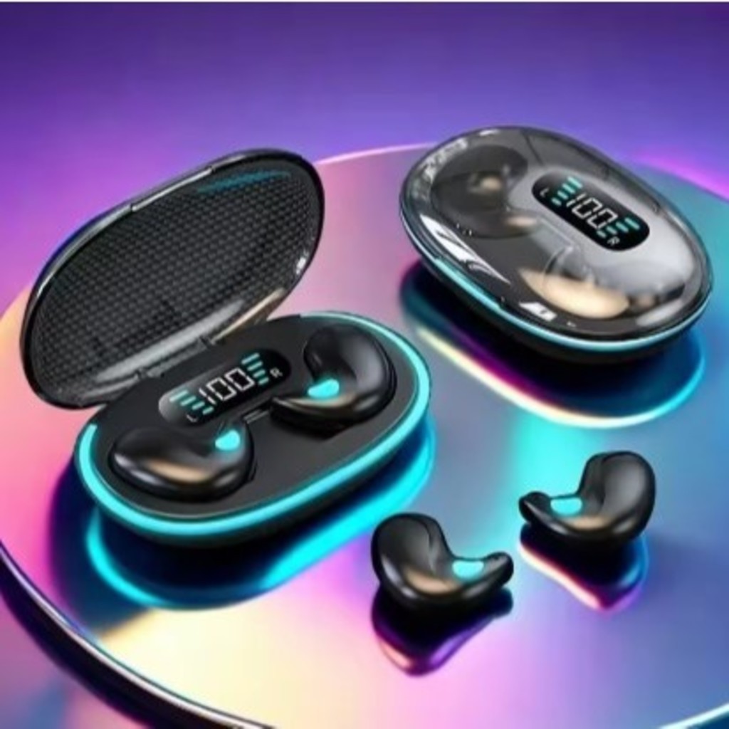 X55 Fones De Ouvido TWS Sleep Sem Fio Bluetooth Display Led HIFI Som Estéreo Fone À Prova D'água