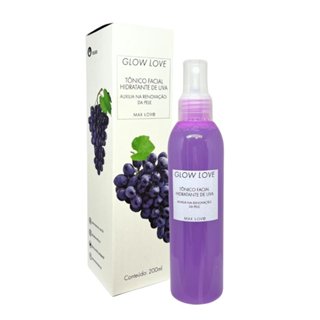 Tônico Facial Vegano Glow Love Hidratante de Uva Max Love em Oferta na Shopee
