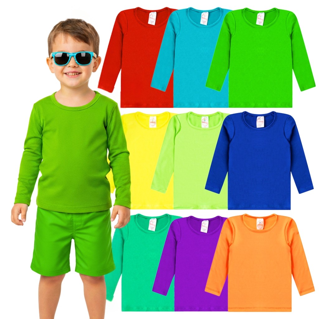 Kit de 2 ou 3 Blusa Térmica Menino Proteção Solar Moda Praia Masculino Infantil