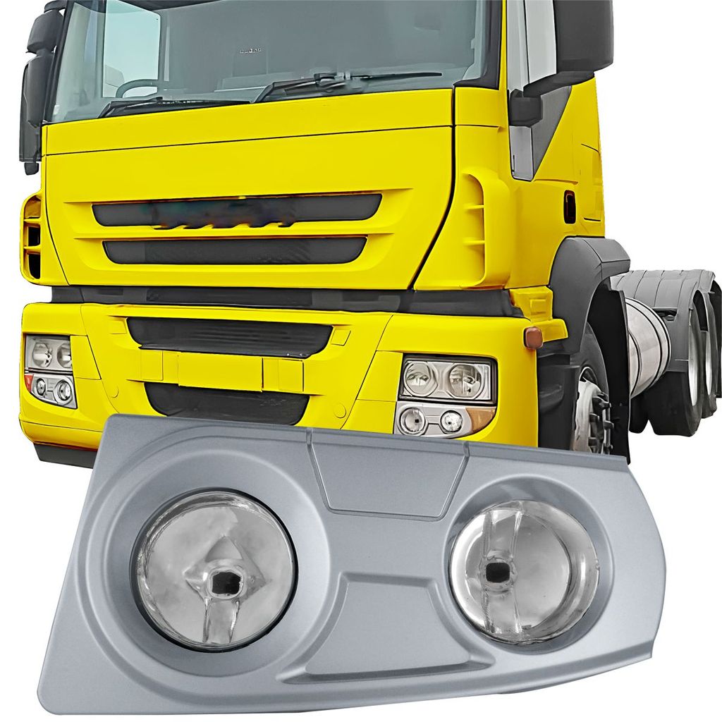 Farol Auxiliar com Grade para Linha Pesada Iveco Stralis 2008 a 2020 - Lado Motorista
