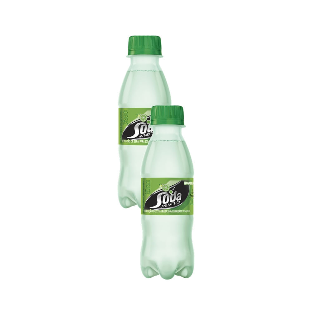 Kit 2 Refrigerante Soda Limonada Antarctica 200ml