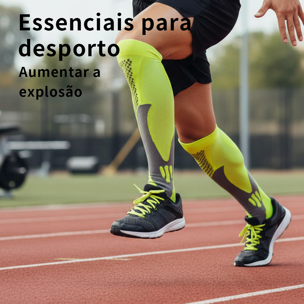 Meias Esportivas Antifricção de Alta Compressão Profissionais Respiráveis Absorventes Suporte Panturrilha Total em Oferta na Shopee