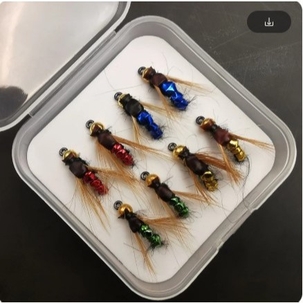 Conjunto de isca artificial para pesca com mosca, isca para pesca fly mosca pesca pena pesca conjunto de 8 peças 15mm