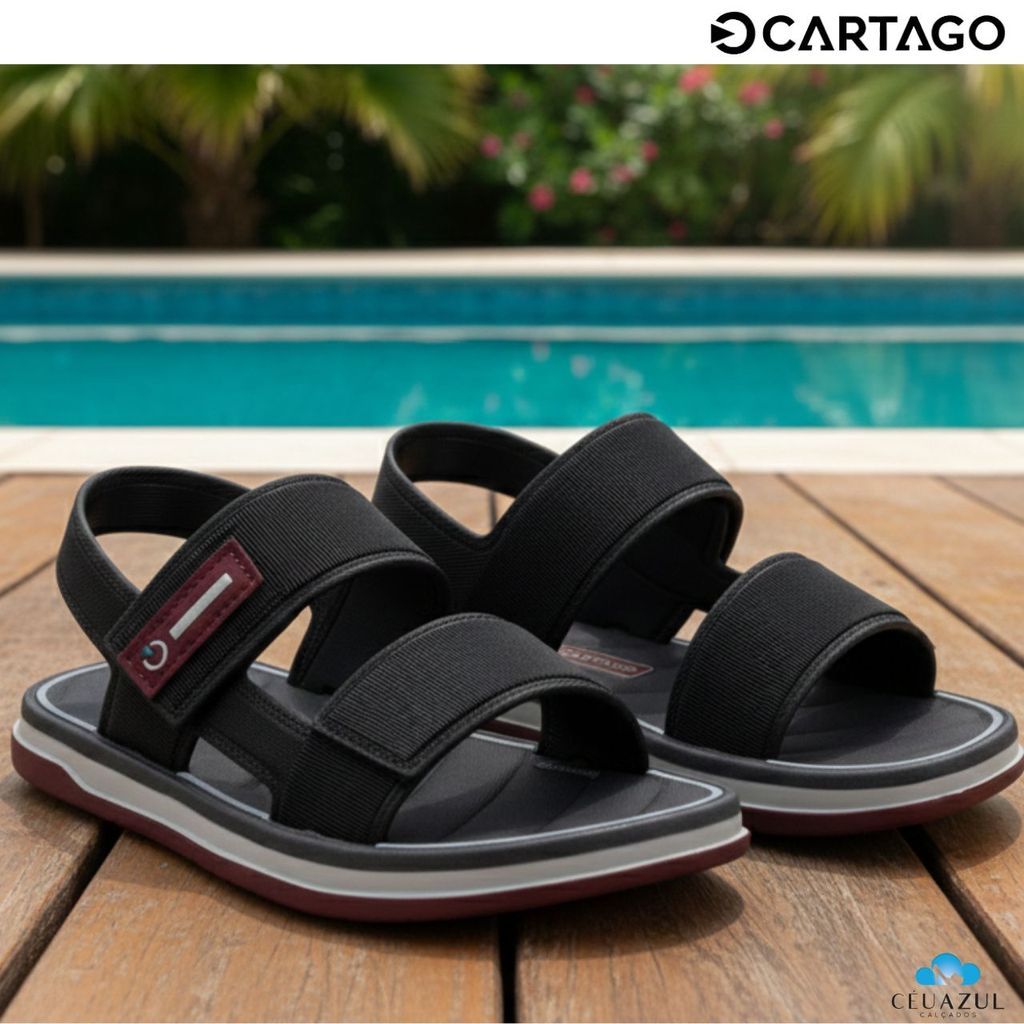 Sandália Cartago Malaga Sport Menino Tiras Ajustáveis Velcro Conforto Original