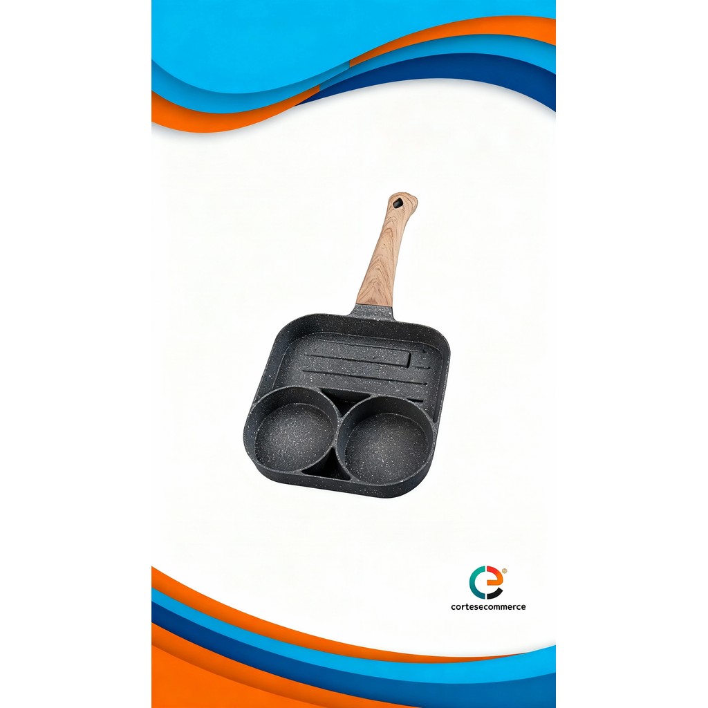 Frigideira Antiaderente 3 em 1 com Divisórias